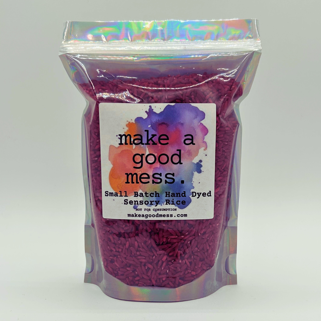 MYSTERY COLOR - Small Batch Hand Dyed Sensory Rice - One Pound