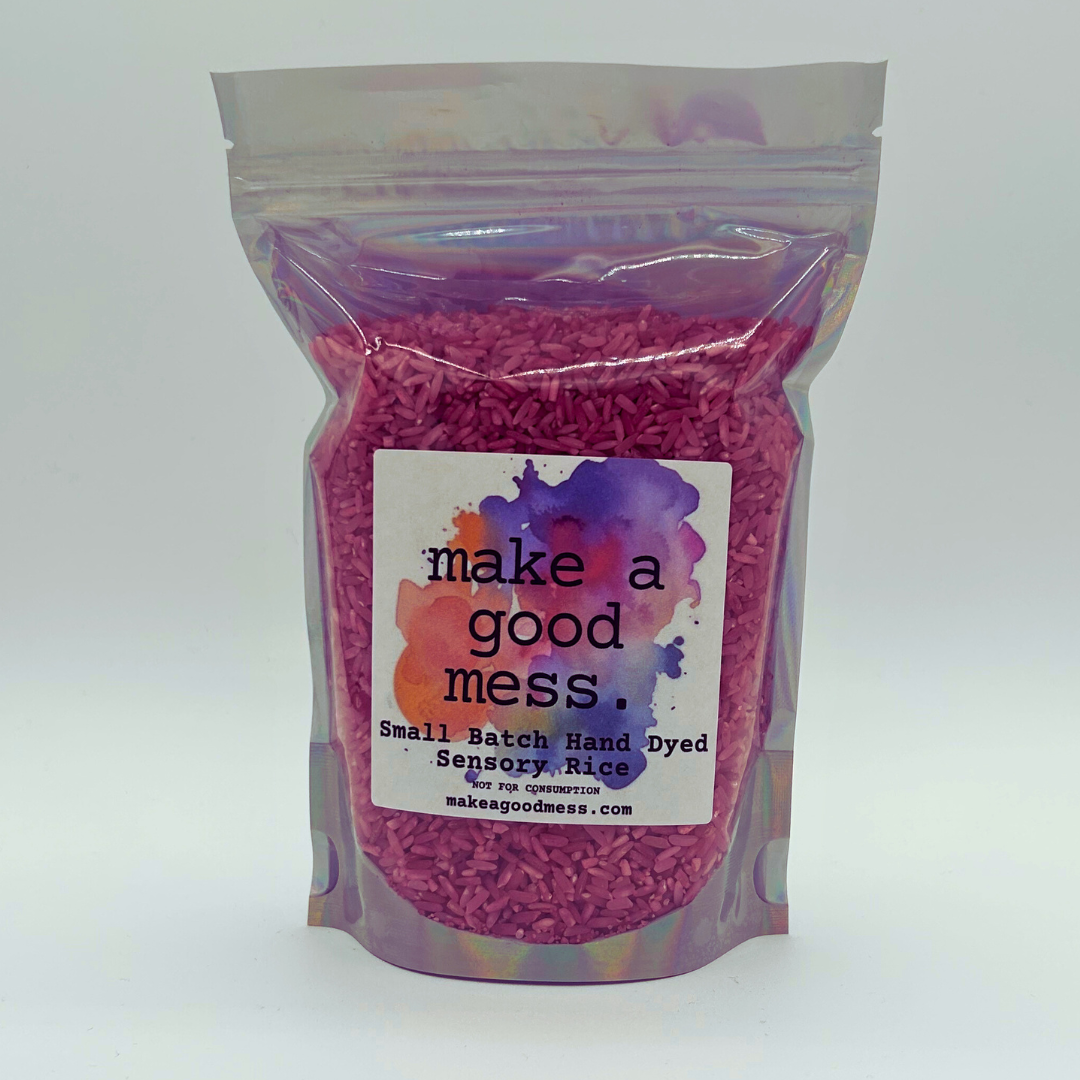 MYSTERY COLOR - Small Batch Hand Dyed Sensory Rice - One Pound